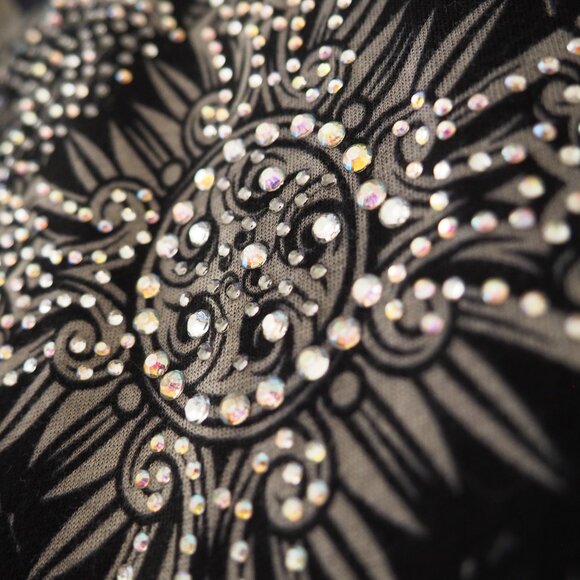 Vocal Bedazzeled Crystal Cross Sleeveless Acid Wash Tie-Dye Maxi Dress sz S - Picture 7 of 9